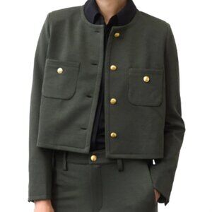Ruti Stretch Suit Classic Jacket with Gold-Tone Hardware in Forest Size 4 (NWT)